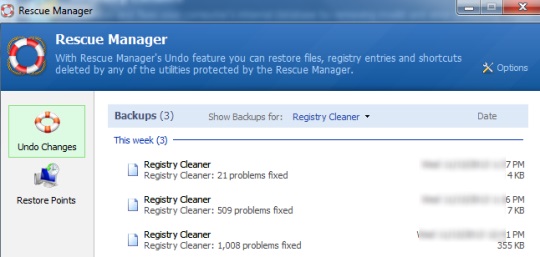 Registry Cleaner- restore registry
