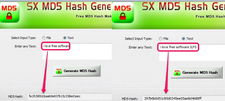 SX MD5 Hash Generator- generate hash value of any text