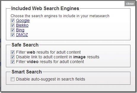 Search.com Settings