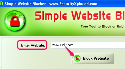 Simple Website Blocker- enter website address to block