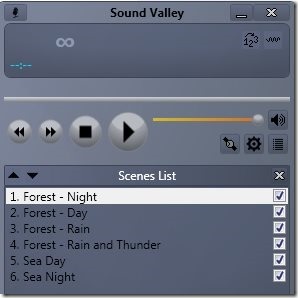 Sound Valley-nature sounds-scene list
