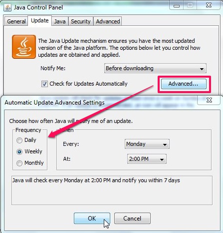 Turn Off Java Updates - Changing Preferences