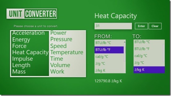 Ultimate Unit Converter - converting heat capacity