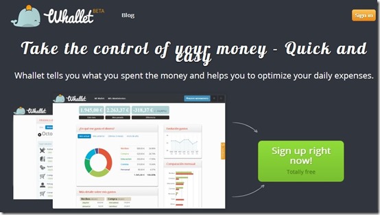 Whallet-online money management-home page