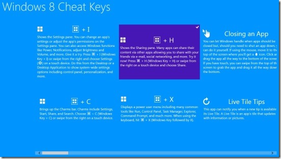 Windows 8 Cheat Keys - tips