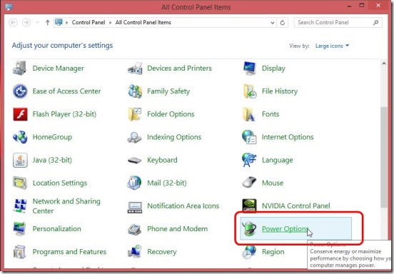 Windows 8 tutorial - power options