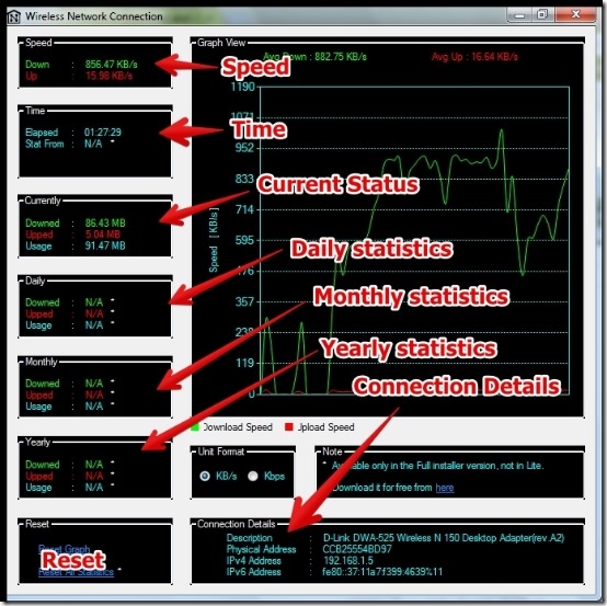 N-Stat Lite - User Interface -> Detail View