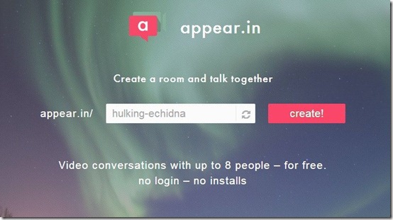 appear.in-online video chat-home page