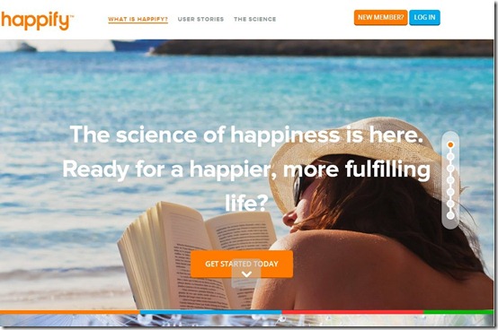 happify-social networking app-home page