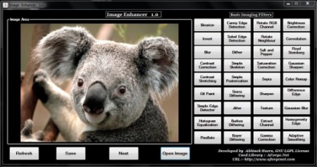 ImageEnhancer - Image Enhancing Software - Interface