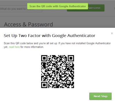 scan the barcode using Google Authenticator app