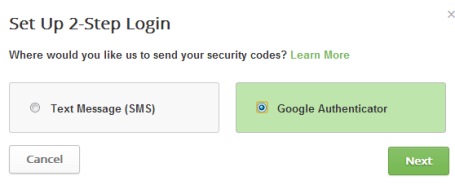 two factor authentication in Buffer- Google Autheticator