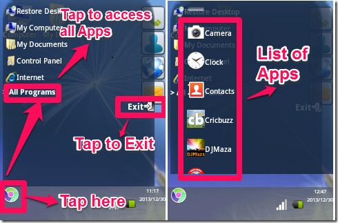 Accessing Apps via Windows 7 Desktop Simulator