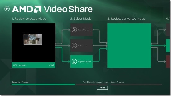 AMD Video Share - compressed video and choosing the mode