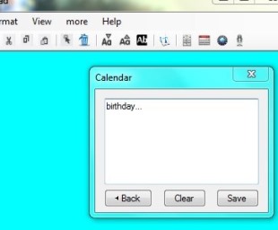 Advance Notepad- add a message using Calender