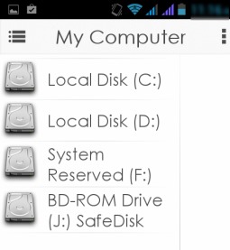 AirStream- all PC drives on mobile app interface