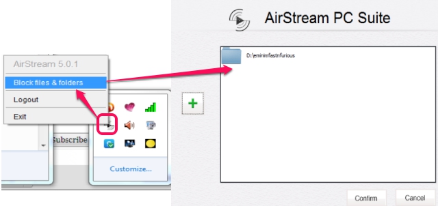 AirStream- block files & folders