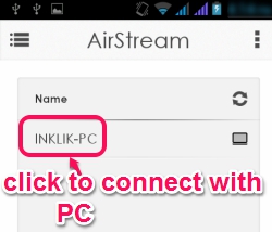 AirStream- connect with PC