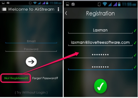 AirStream- registration process