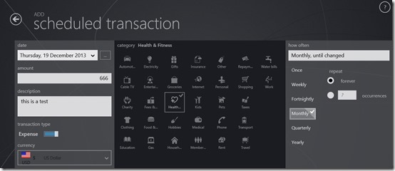 All About Money- Schedule Transaction
