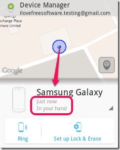 Android Device Manager  search