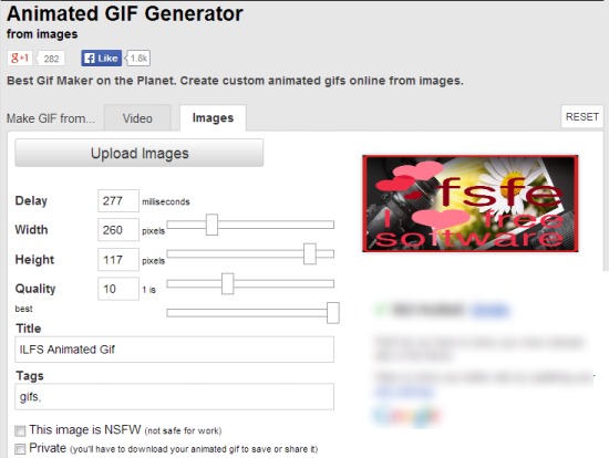 Animated GIF Generator- upload images and create animated gif