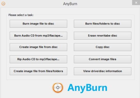 AnyBurn- interface