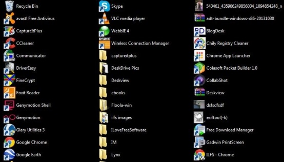 Arrange Desktop Icon In A List - DiskView in action