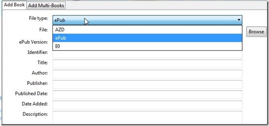 Azardi-ePub3 reader-add books