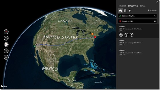 Bing Maps Preview- find path between two locations