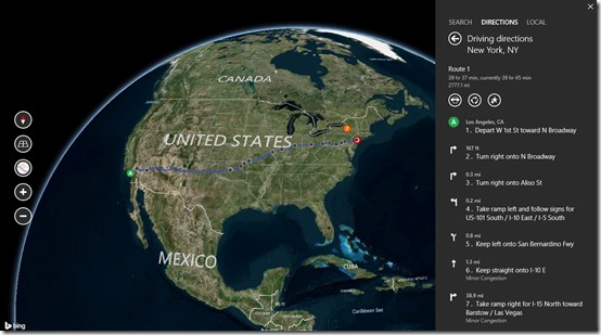 Bing Maps Preview- get detailed directions