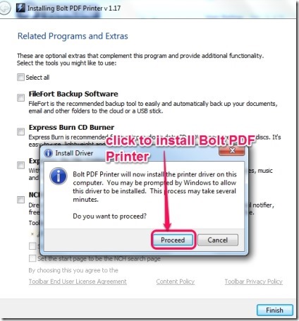Bolt PDF Printer- installation process