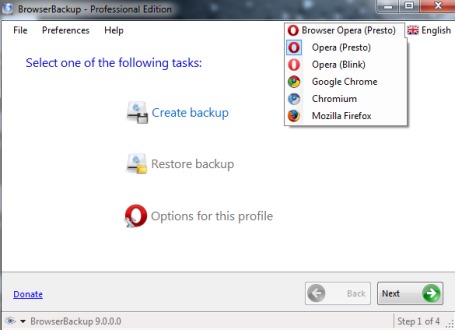 BrowserBackup- select a browser to create backup
