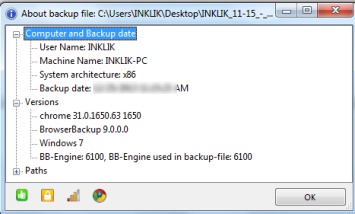 BrowserBackup- view backup information