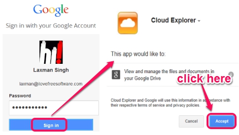 Cloud Explorer- connect Cloud Explorer with Google Drive