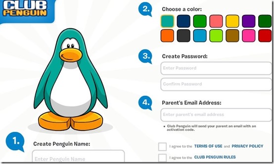 Club Penguin-social network for kids-create penguin