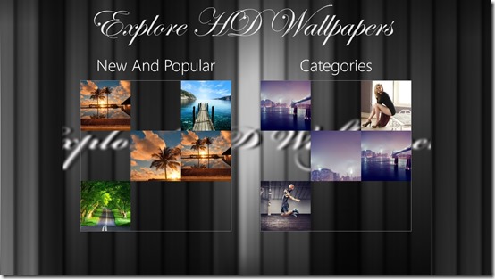 Explore HD Wallpapers- Main screen