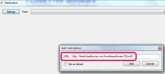 FeedLatest- enter website rss feed url