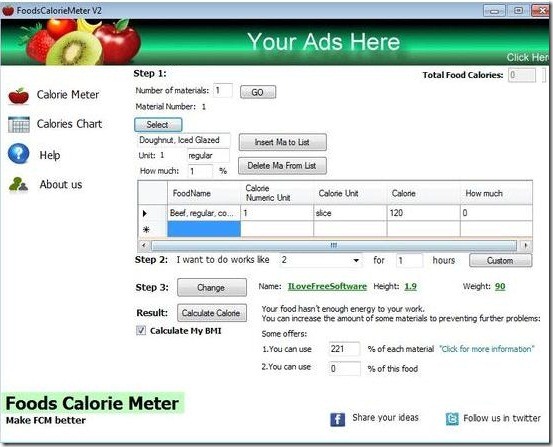 Foods Calorie Meter