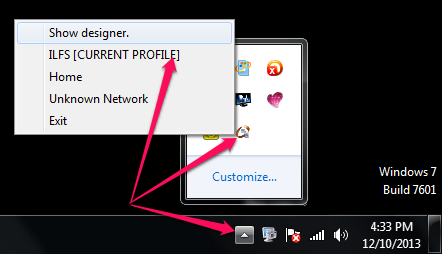 Free Network Profile Manager - PS Network Profile Manager - System Tray Icon