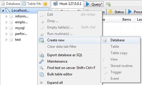 Free SQL Browser - HeidiSQL - Creating Database