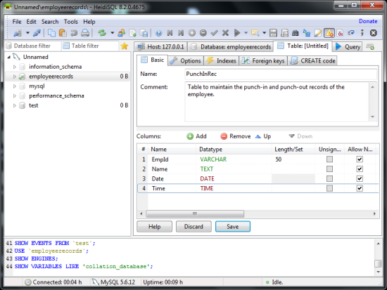 Free SQL Browser - HeidiSQL - Interface