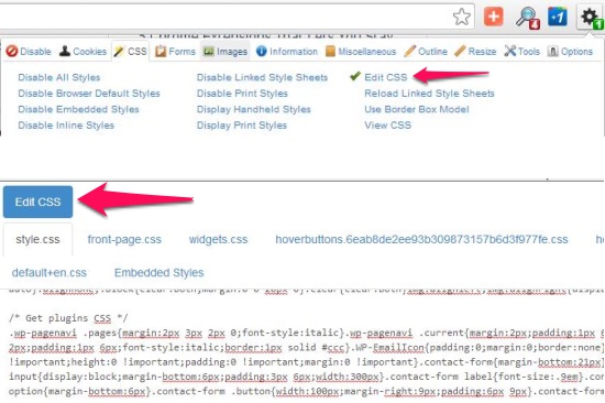 Free Web Developer Chrome Extention - Web Developer - Edit Style Sheets