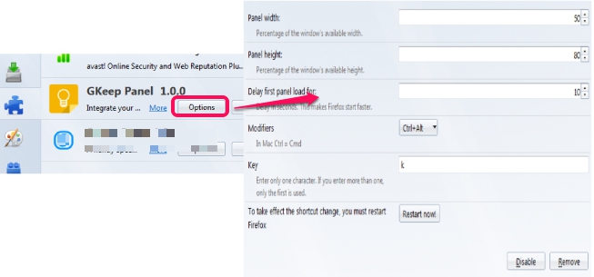 GKeep Panel- access Options