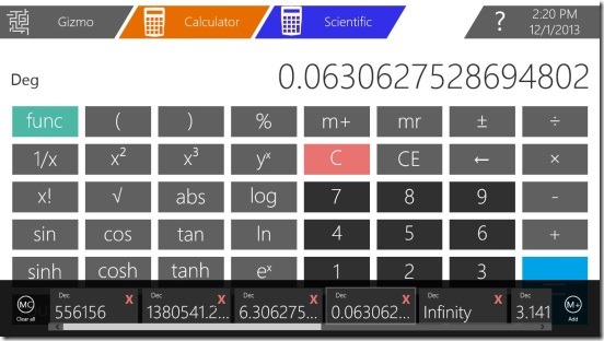Gizmo - scientific calculator