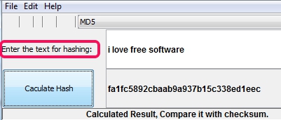 Hash Calculator- calculate hash for text