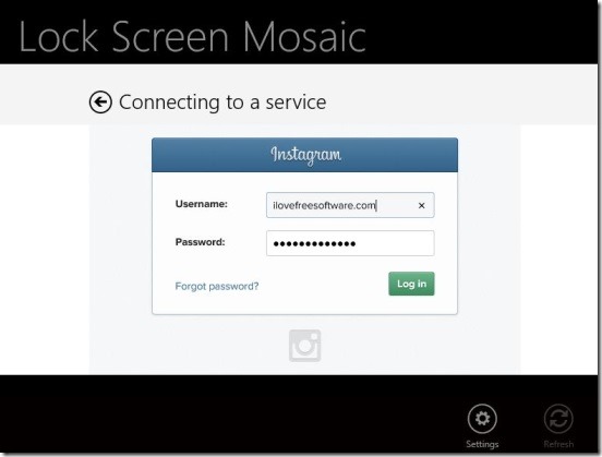 Instagram Lock Screen - connnecting to Instagram