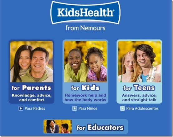 KidsHealth-health website for kids-home page