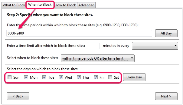 LeechBlock- enter the time periods to block sites