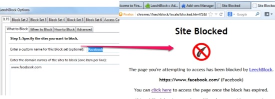 LeechBlock- firefox website blocker extension
